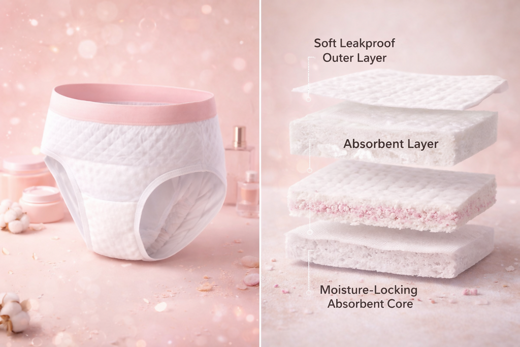 clora Period Panty for Girls & Women | XL-XXL| 10's Pack | Disposable Period Panties for Women for Heavy Flow Periods | Maternity Pads after Delivery | 360 Degree Protection| Waist Size - 33" to 58"