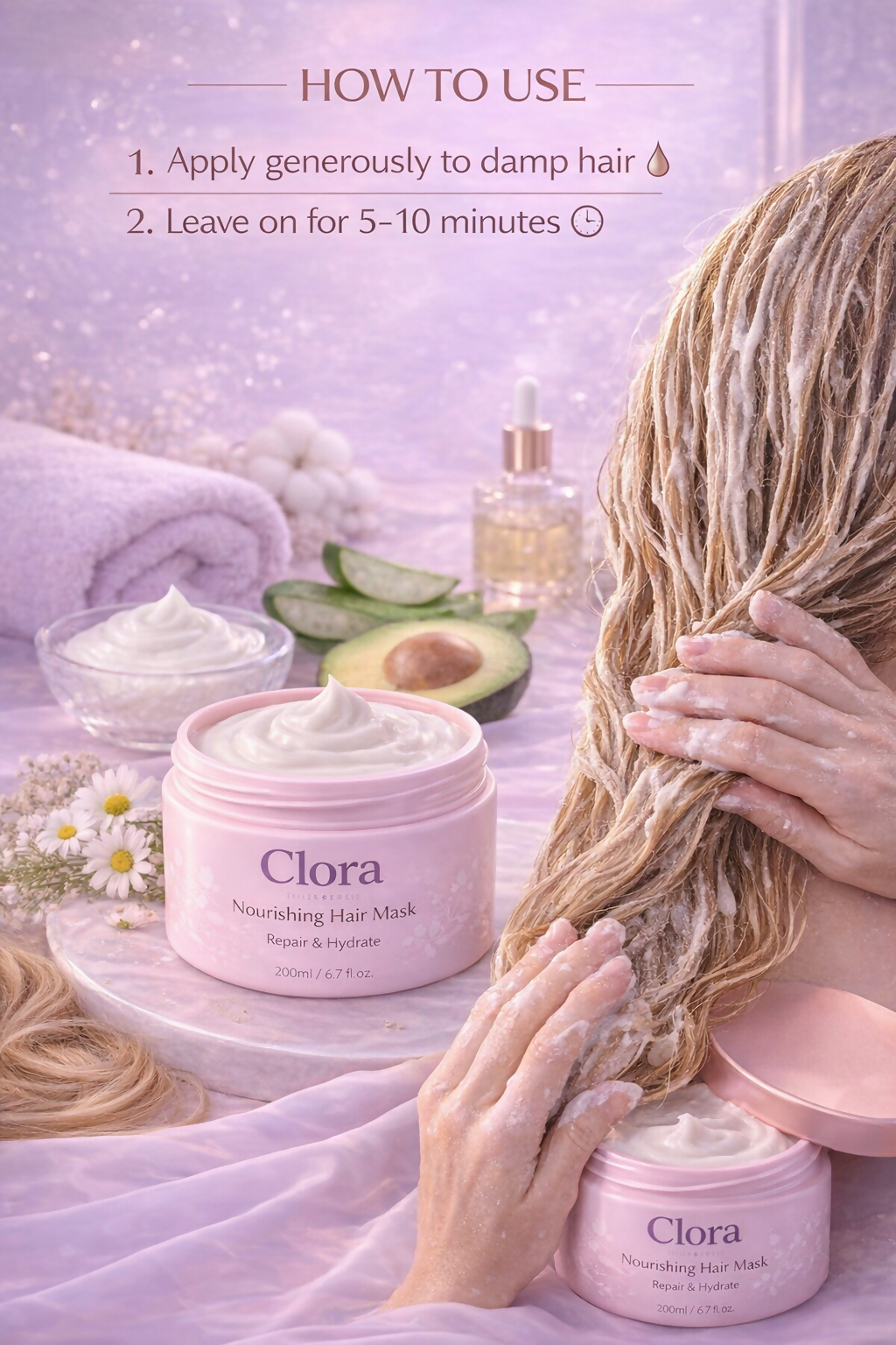 clora Deep Repair Treatment Hair Mask For Damaged Hair With Bio Protein Care Sulphate & Paraben Free 120 ML