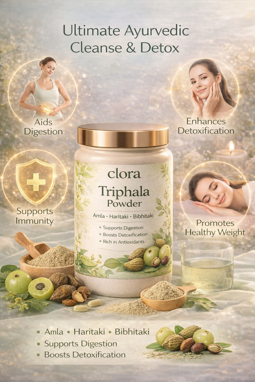 clora Triphala Juice - 1L | 100% Ayurvedic Formulation | Improves Gut Health & Promotes Healthy Gut | Supplement for lasting Relief from Constipation & Digestive Discomfort