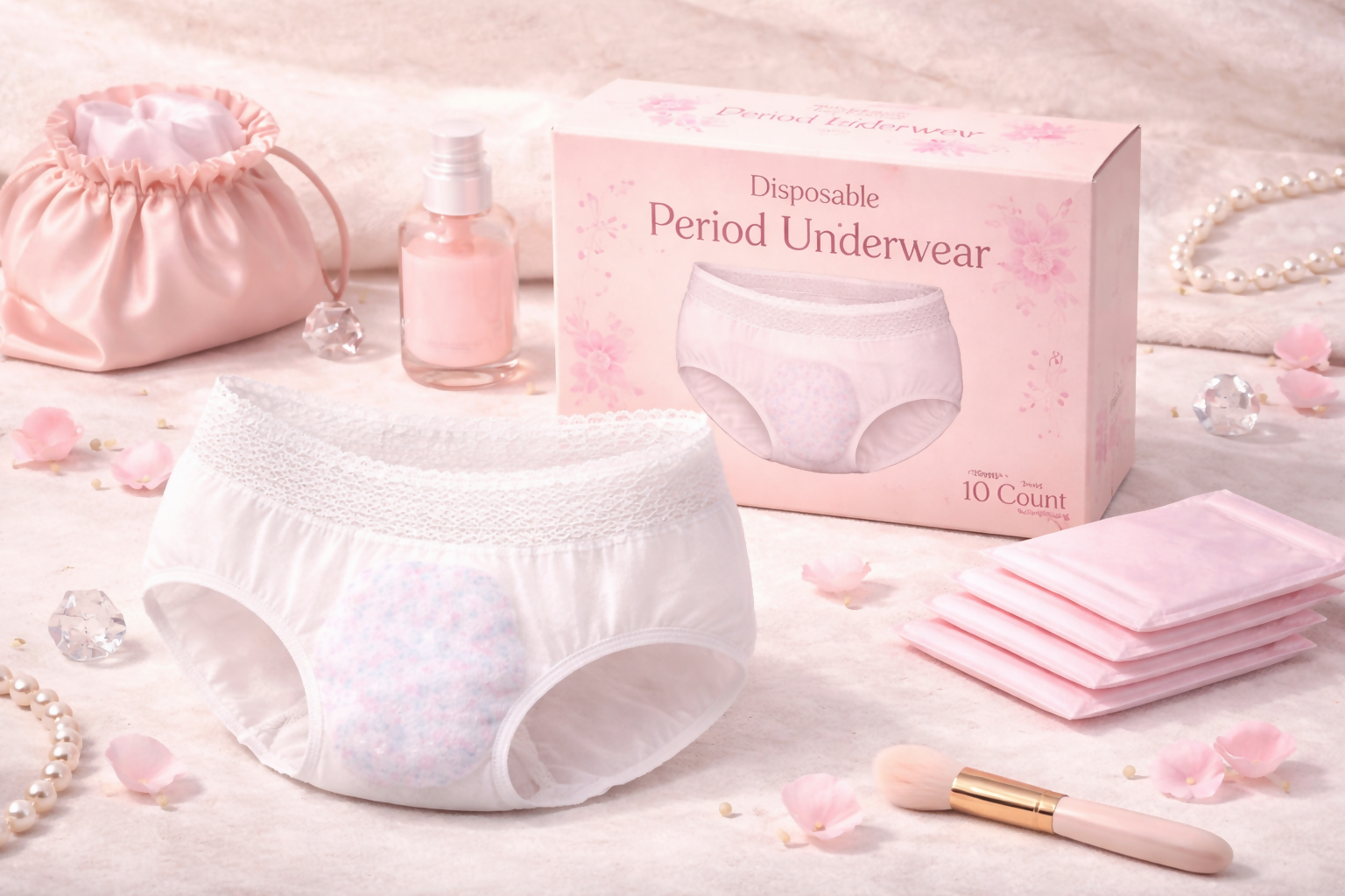 clora Period Panty for Girls & Women | XL-XXL| 10's Pack | Disposable Period Panties for Women for Heavy Flow Periods | Maternity Pads after Delivery | 360 Degree Protection| Waist Size - 33" to 58"