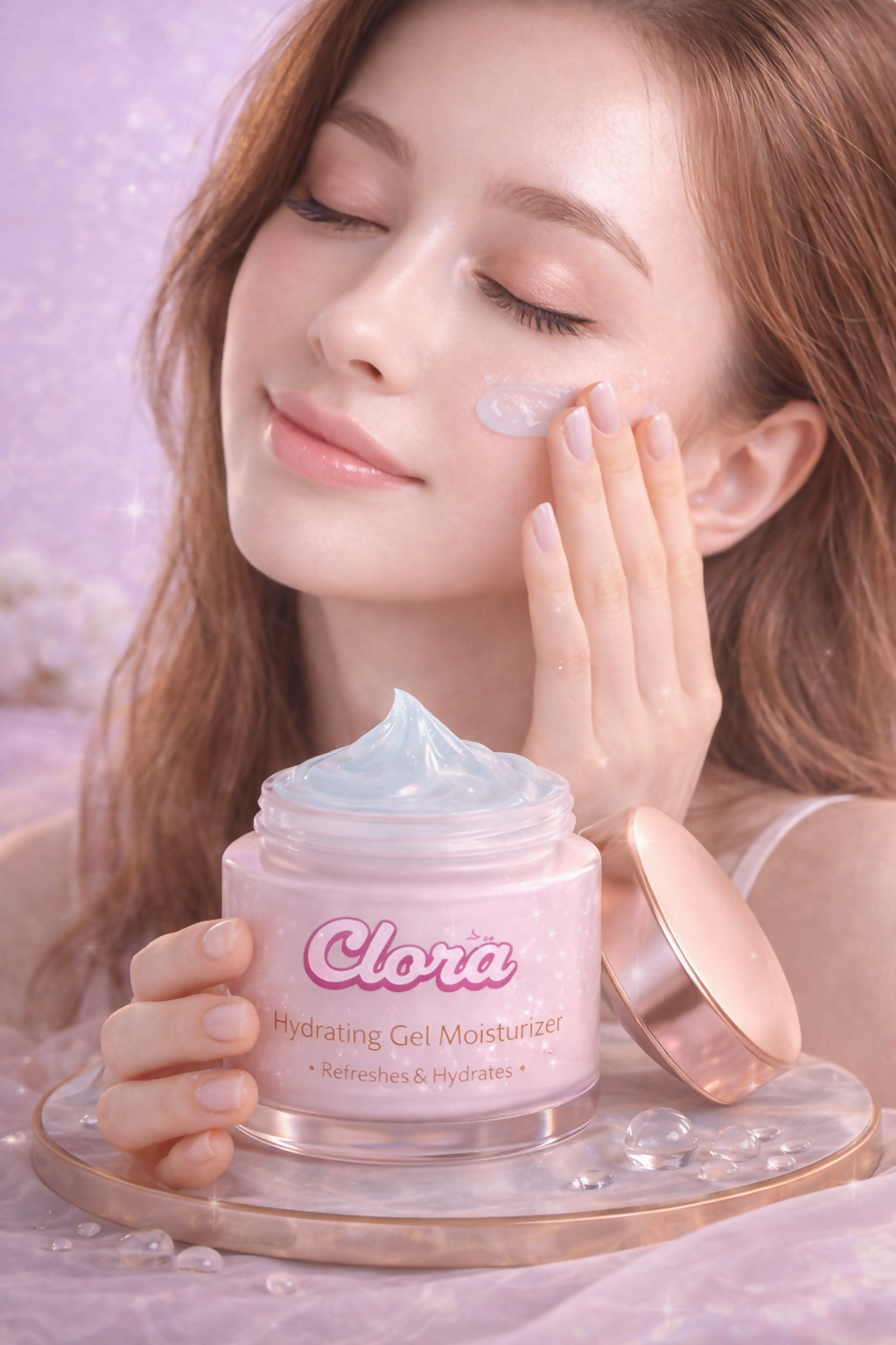 Clora Watermelon Cooling Icy Gel Moisturizer | Instantly Cools Skin, Hyaluronic & Niacinamide | Controls Excess Oil, Boosts Radianc | Refreshes & Soothes Skin, Non-sticky & Non-greasy | 60g