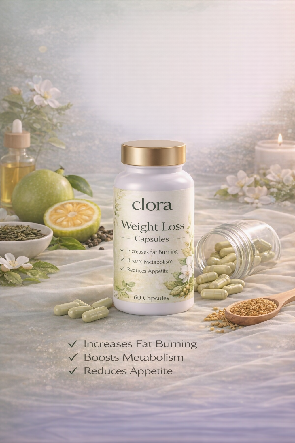 clora Weight Loss Supplement For Women & Men | Helps Manage Cravings, Calories & Carbs | Boost Metabolism | L Carnitine & ACV - Apple Cider Vinegar | 30 Capsules