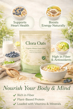 clora High Protein Super Oats Chocolate 400g – Rolled Oats, Natural Peanut Butter, Cocoa Powder, Nuts & Seeds – 22g Protein, Source of Dietary Fibre & Healthy Fats, No Added Sugar & Salt