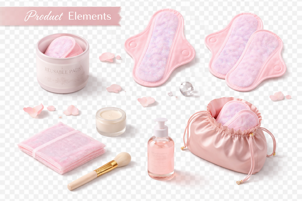 clora Reusable Pad for Women and Girls | (Pack of 4)| 3 Regular Pads + 1 Overnight Pad | Soft Cloth Pads for Women for Period, Reusable Rash Free Fabric, Skin Friendly, Lasts Up To 1 Year