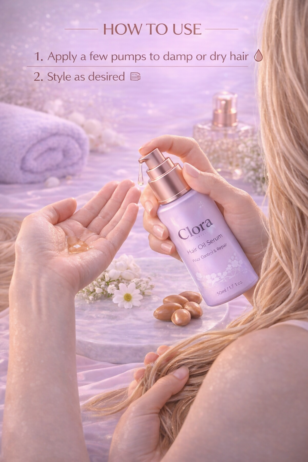 clora Gloss Ultimate Ultra Shine Hair Serum 50ml with Macadamia Oil & Vitamin E|| for Super shiny Finish