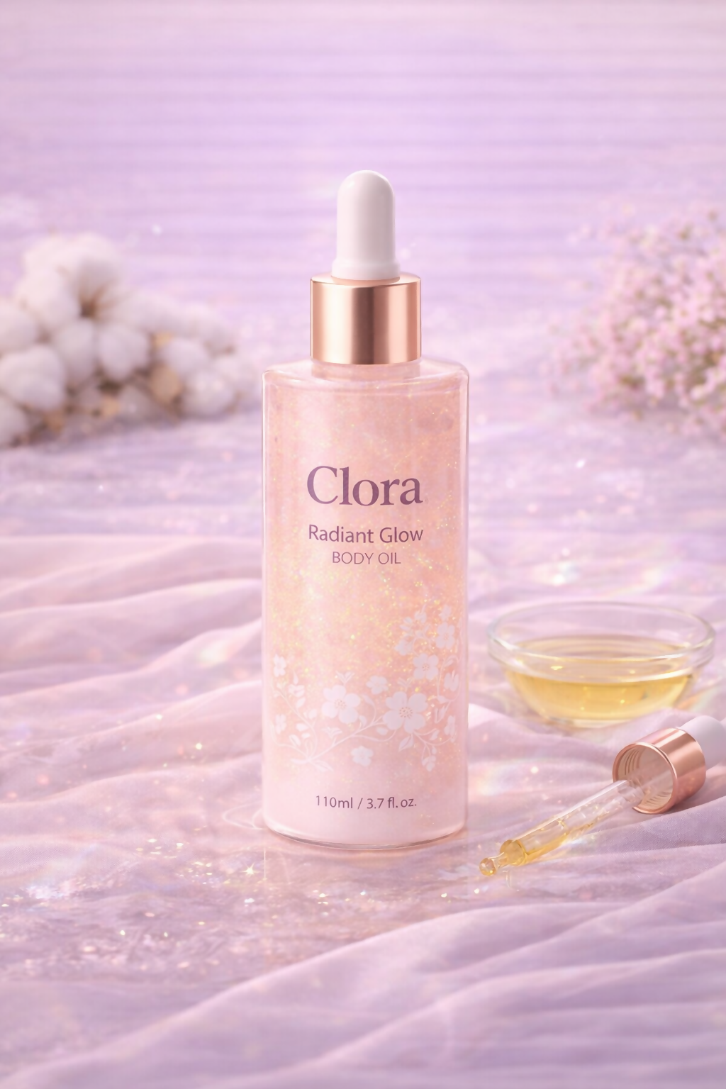 clora Vitamin C + E Super body oil Tested | Water-Light,UVA/UVB & Blue Light Protection|For Even Toned & Glowing Skin|With Liquid Spf 50+++| No White Cast| For All Skin Types | 30G