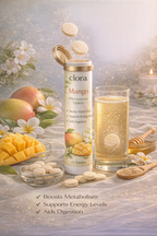 clora mango Cider Vinegar Effervescent Tablet with mother | Supports Metabolism & Appetite Control I With 500mg ACV, Vit B6 & B12 I No Maltodextrin, No Added Sugar